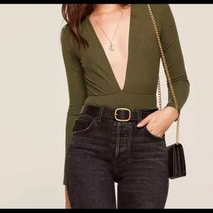 Reformation Cecile Ribbed Bodysuit